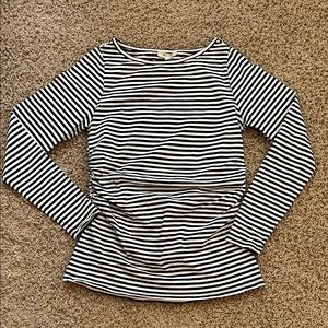 Madewell striped ruched tee